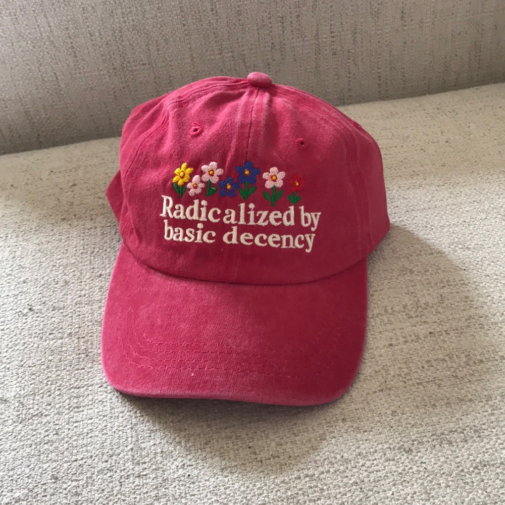 Floral Radicalized By Basic Decency Hat, NWOT